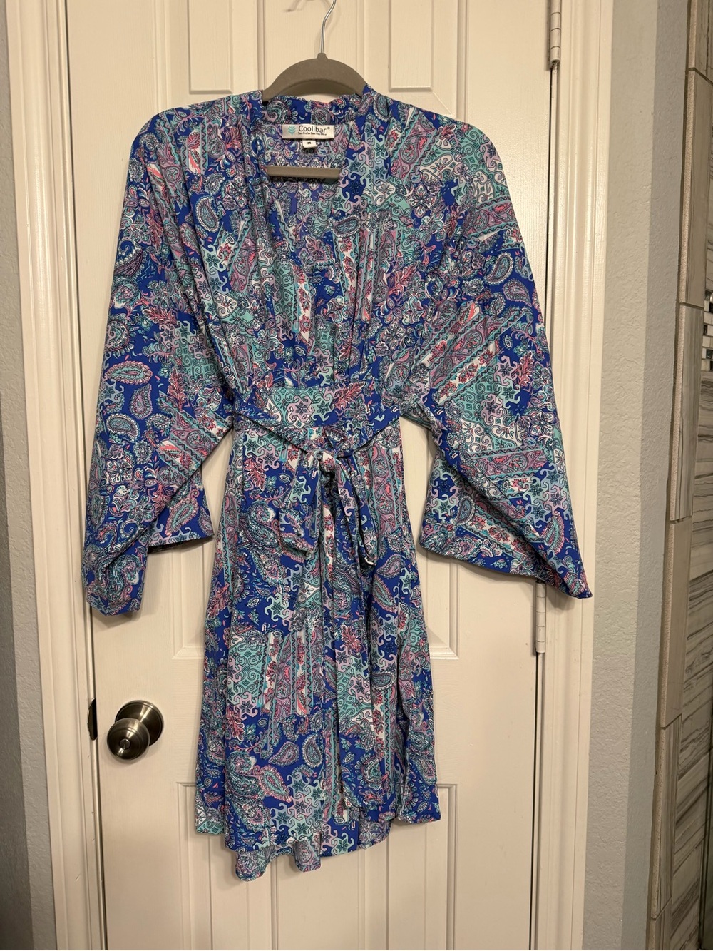 Coolibar Multicolor Paisley sun protection Dress in Blue and Pink